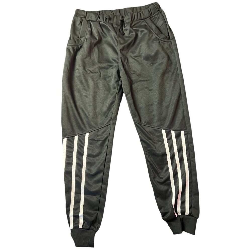 Joggers with White Lower Leg Stripes
